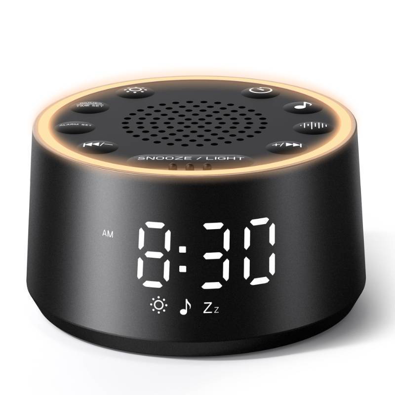 lot 28155 image: D1 Nova Sound Machine Alarm Clock, White Noise for Sleep, Black - Retail $30
