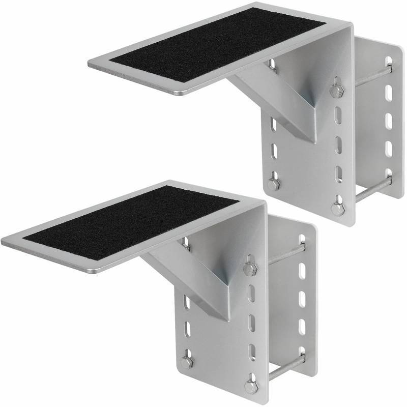 lot 38358 image: Frame Mounted Trailer Step,Boat Trailer Step,Supports up to 300 lbs,Non-Slip Surface (Silvery, 2 Pack) - Retail $65