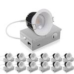 3 Inch 5CCT Anti-Glare LED Downlight with Junction Box, 2700K/3000K/4000K/5000K Selectable, CRI90+, 12W COB, 1160LM, IP65 Waterproof, Dimmable-ETL and Energy Star Certified (White,12 Pack) - Retail: $140