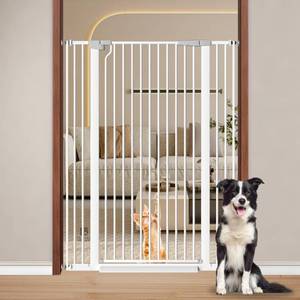 lot 8810 image: $129 Fairy Baby 51.1in Extra Tall Pet Gate, 29.5-40.5in Wide, White