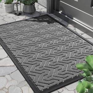 lot 8832 image: Yimobra Front Door Mat 29.5x17, Waterproof Rubber Entry Mat Grey