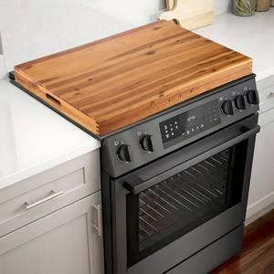 lot 8854 image: $76 TIDITA Stove Top Cover for GasElectric Stovetops 30x22 Acacia