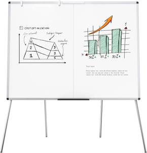 lot 8858 image: $100 VIZ-PRO Magnetic Whiteboard Easel, Foldable 48x36, Height Adj.