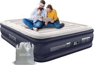 lot 8862 image: $65 Queen Air Mattress with Built-In Pump, 18 Raised, 660 lb max