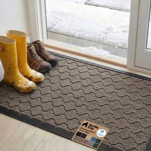 lot 8867 image: $79 GORILLA GRIP WeatherMAX Doormat 34x58, Natural Rubber, Quatrefoil