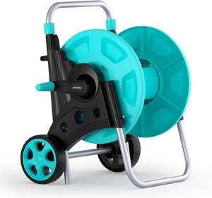 lot 8873 image: $46 Hose Reel for Outside, 100 ft of 58 Hose, Portable Reel