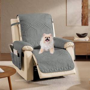 lot 8875 image: Boho Gray Quilted Recliner Cover, Water-Repellent, 22 Recliner