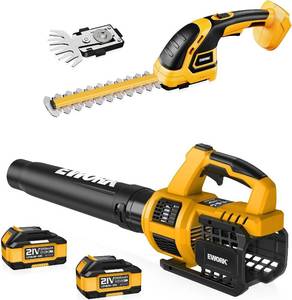 lot 8882 image: $96 EWORK 21V Cordless Leaf Blower & Hedge Trimmer 2x3.0Ah