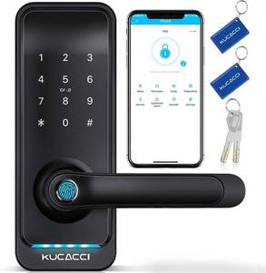 lot 8917 image: $76 Kucacci Keyless Entry Digital Door Lock with Handle - App Control