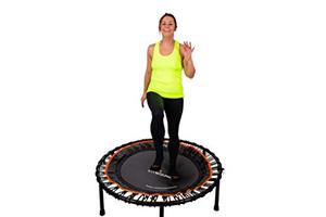 lot 8931 image: $499 FIT BOUNCE PRO XL Bungee Rebounder Half Folding Indoor Trampoline