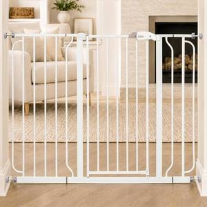 lot 8942 image: $60 Regalo 36 Extra Tall & Wide Baby Gate for Openings 29-49 White