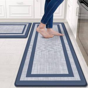 lot 8955 image: Mattitude Kitchen Mats Set of 2, Cushioned Anti-Fatigue Non-Skid