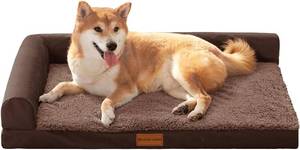 lot 8960 image: Patas Lague Orthopedic Large Dog Bed 36x24 Brown, Waterproof Cover