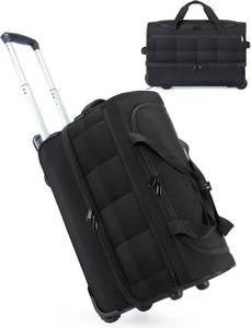 lot 8982 image: $64 BAGSMART 40L Rolling Duffle Bag with Wheel, Shoe Compartment