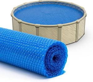 lot 9001 image: $60 Sun2Solar Blue 12 ft Round Pool Solar Cover, 12 Mil, Heat Blanket