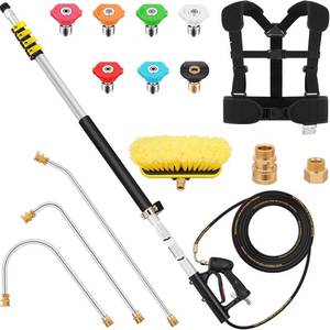lot 9006 image: $90 24FT Aluminum Telescoping Pressure Washer Wand, no brush.