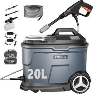 lot 9009 image: $300 Portable Pressure Washer with Tank, 5.28 Gal, 870 PSI, 2x4.0Ah