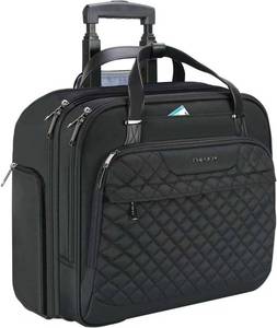 lot 9013 image: $70 EMPSIGN Rolling Laptop Bag for Women, 15.6-Inch, On Wheels, RFID