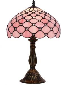 lot 9030 image: $124 WERFACTORY Tiffany Lamp Stained Glass Bead Table Lamp 18-Inch