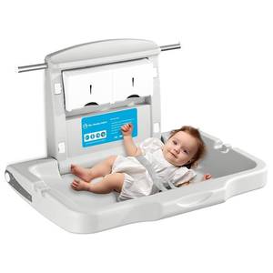 lot 9033 image: $115 Baby Changing Station Wall-Mounted Diaper Table with Strap ADA