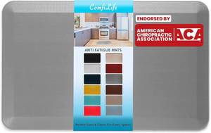 lot 9041 image: $60 ComfiLife Anti-Fatigue Floor Mat 34 Inch Thick 20x39 Gray