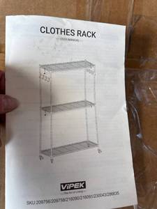 lot 9052 image: Vipek two shelf shelving rack 47 x 17 by 39