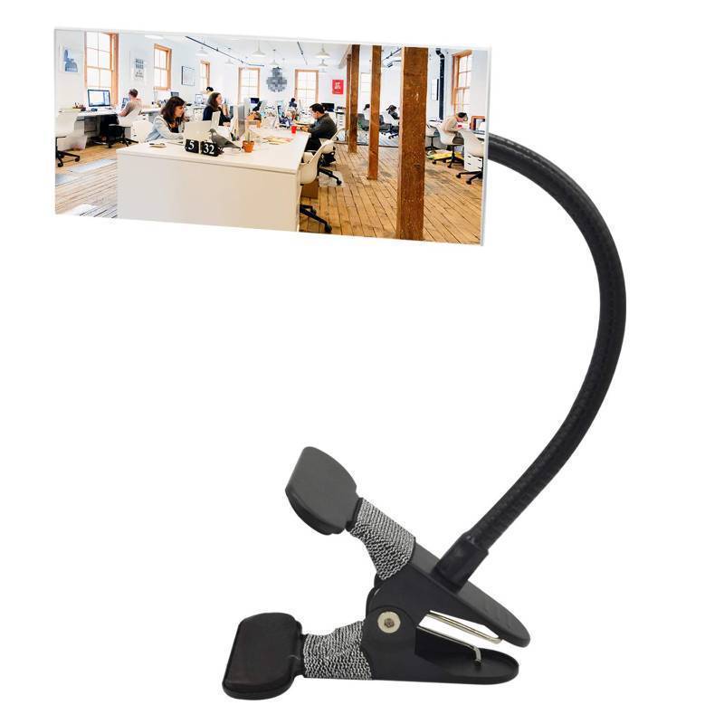 lot 2012 image: Ampper Clip On Security Mirror, Convex Cubicle Mirror for Personal Safety and Security Desk Rear View Monitors or Anywhere (6.69 x 2.95, Rectangle) Retail $17.66
