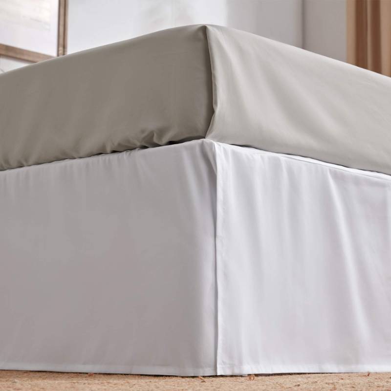 lot 2035 image: SLEEP ZONE Pleated Bed Skirts Twin Size, 15 inch Tailored Drop Easy Fit Bedskirt, Anti-Static, Fade Resistant (Twin, White) Retail $19.57
