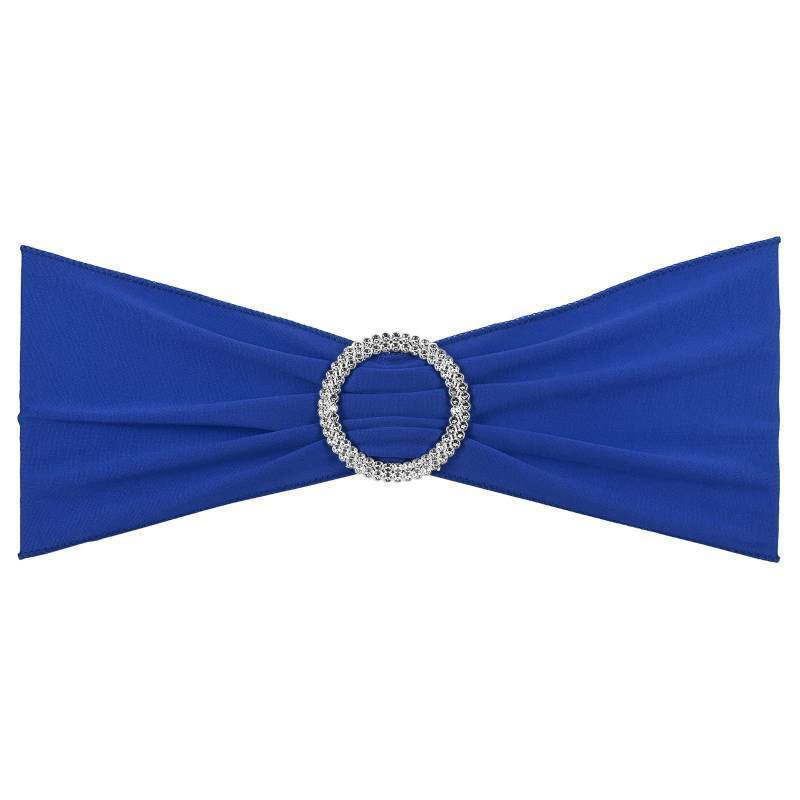 lot 2031 image: PATIKIL 14x5 Stretch Chair Sashes Bows, 10 Pack Elastic Chair Bands Sashes with Buckle Slider for Wedding Banquet Decorations, Black Retail $14.96