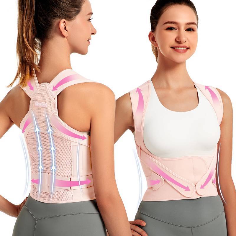 lot 2046 image: SHAPERKY Posture Corrector for Women for Support Back Brace for Full Back Support - Adjustable Shoulder Straightener for Women and Men Small Retail $29.99