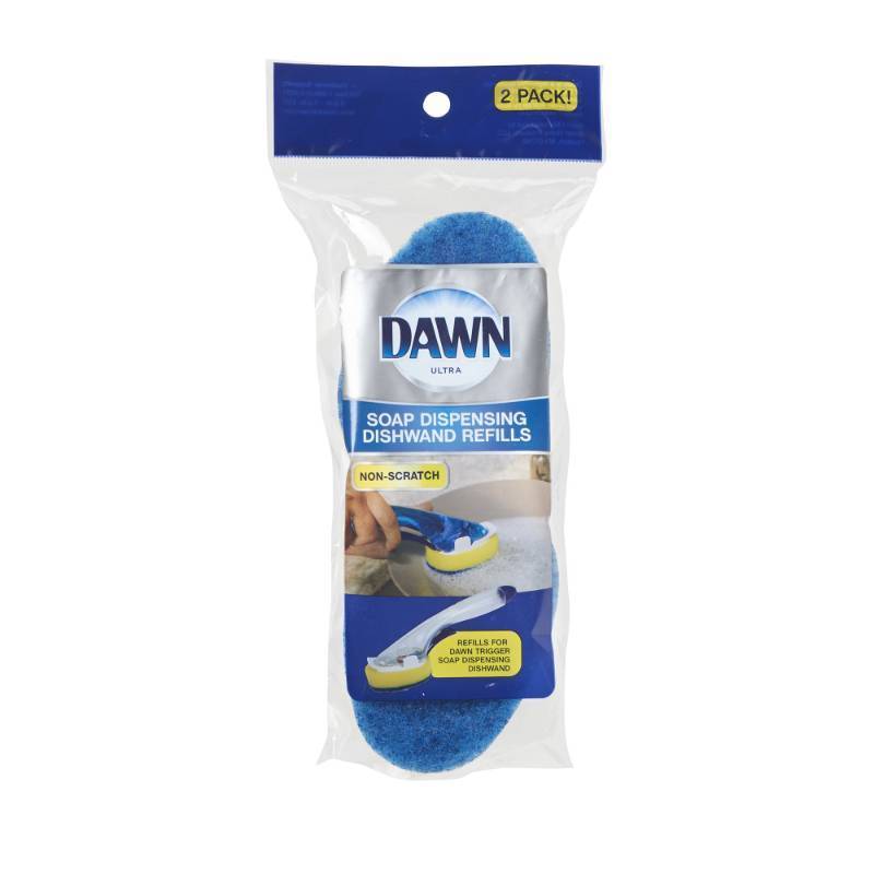 lot 2045 image: Dawn Refill for No-Drip Fillable Dishwand Non-Scratch, Pack of 2, Blue, 2 Count Retail $9.97