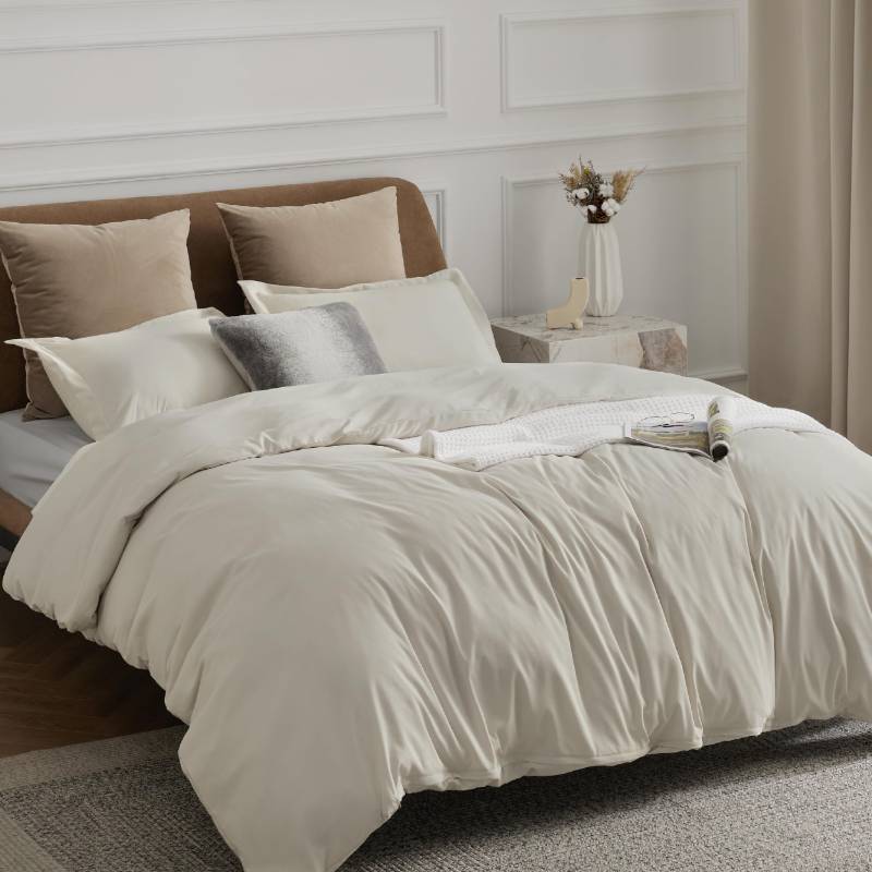 lot 2047 image: Bedsure Linen Duvet Cover Full Size - Soft Double Brushed Duvet Cover for Kids with Zipper Closure, 3 Pieces, Includes 1 Duvet Cover (80x90) & 2 Pillow Shams, NO Comforter Retail $27.49
