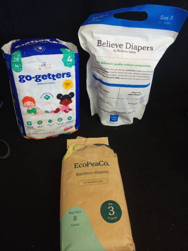 lot 2049 image: Eco-Friendly Baby Diapers Bundle - Size 3 - Retail $45