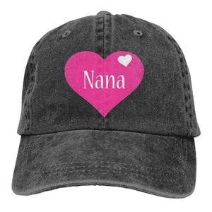 lot 2060 image: Denim Cap Nana Heart-Shaped Cute Love Baseball Dad Cap Classic Adjustable Sports for Women Hat - Retail $0