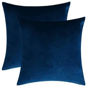 lot 2063 image: Rythome Set of 2 Comfortable Throw Pillow Cover for Bedding, Decorative Accent Cushion Sham Case for Couch Sofa, Soft Solid Velvet with Zipper Hidden - 14x14, Prussian Blue - Retail $16