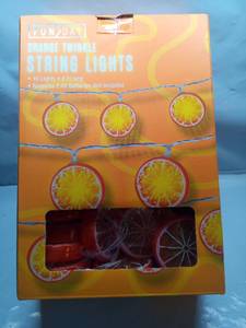 lot 2072 image: FUN DAY 10 LED Oranges String Lights - Retail $10
