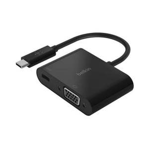 lot 2998 image: Belkin USB C to VGA  Charge Adapter - USB C to VGA Cable for MacBook Pro  MacBook Air  Mac Mini  iPad Pro  iPad Pro 12.9  iPad Mini & Other USB C Devices - 60W USB C Power Delivery - Retail $78