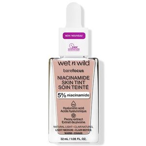 lot 2811 image: Wet n Wild Bare Focus Skin Tint - 5% Niacinamide Enriched Lightweight Foundation - Natural Light - Retail $7