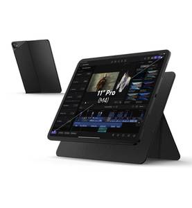 lot 2815 image: SURITCH for iPad Stand Holder for iPad Pro 11-inch (M4) 2024, Slim Adjustable Tablet Stand, Lightweight Portable, Support Portrait & Landscape, Magnetic Tablet Holder for iPad Pro 11 (M4)-Black - Retail $30