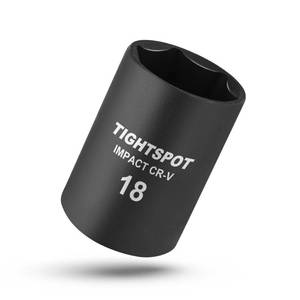 lot 2847 image: TIGHTSPOT 12 Inch Drive - 18mm Shallow Impact Socket with Anti-Rounding 6 Point Design, Heat-Treated CRV Steel, Metric - Retail $12