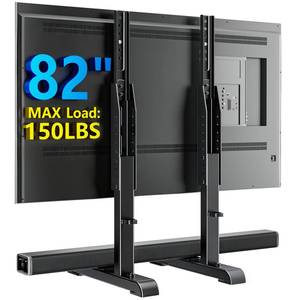 lot 2888 image: AX WABER Universal TV Stand, Table Top TV Stand Base Wobble Replacement for Most 24 to 80 Inch LCD LED TVs, 7 Height Adjustable TV Legs Hold up to 150lbs, Max VESA 800x500mm, Black AX10TB02 - Retail $27