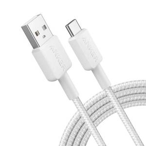 lot 2893 image: Anker 322 6 USB-A to USB-C Braided Cable - White Iteration Male-To-Male, 0.09 lb - Retail $14