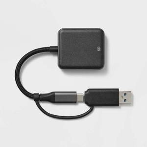 lot 2936 image: 90MBs Card Reader - heyday Black USB & USB-C Connectivity - Retail $20