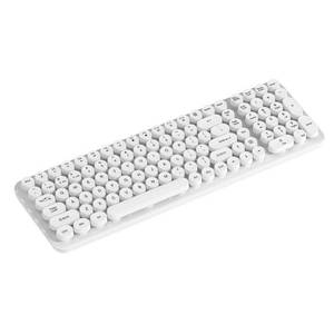 lot 2958 image: North Full Size Round Pop Key Wireless Keyboard - White 105 Keys, Radio Frequency - Retail $23
