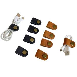 lot 2971 image: SIEVEN Cord Organizer 10 Pcs, Original Leather Cable Cord USB Straps, Portable Earphone Cord holder Winder keeper, Earphone Winder with Leather Handmade -&nbsp