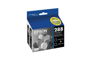 lot 2987 image: Epson 288 DURABrite Ultra Inks  Standard-Yield  Black  2Pk - Retail $40