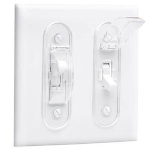 lot 2988 image: Wall Switch Guard, Childproof Light Switch Cover Guard  Toggle Style  Light Switch Protection  Lock Toggle Switch in On or Off Position  1 Pack, Clear