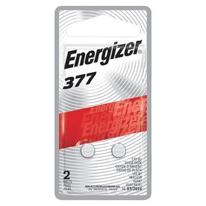 lot 2989 image: Energizer - 377 Batteries (2 Pack), Silver Oxide Button Cell Batteries - Retail $10