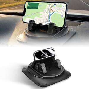lot 3007 image: EKUWU Car Dashboard Phone Holder, Self-Adhesive Car Phone Holder 360 Degree Rotation, Universal Anti-Slip Automotive Mount, Vibration-Free & One-Handed Operation (Black) - Retail $14