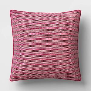 lot 3056 image: 18x18 Textural Lines Square Outdoor Throw Pillow Pink - Threshold - Retail $20